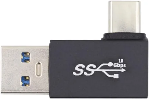 Vista 10 de xiwai USB3.0 tipo A macho a USB 3.1 tipo C macho hacia arriba opuesto en forma de U en ángulo trasero 90 grados adaptador de carga de datos 10Gbps