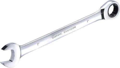 Vista 5 de uxcell Llave combinada de carraca de 1 pulgada SAE de 72 dientes y 12 puntos, llave de caja abierta de trinquete, herramientas Cr-V