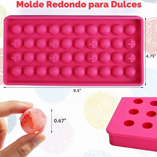 Vista 3 de Yesland Paquete de 3 moldes de mini bolas de hielo, molde redondo de silicona de 120 cavidades/molde de gotas de chocolate, perfecto para dulces