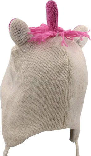 Vista 3 de Nepal Mano Knit Ear Flaps Beanie Ski 100% Lana Fleeced Animal Hat/Cap