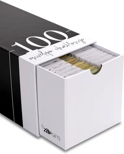 Vista 5 de Kit de Desafío de Ahorro de Dinero con 100 Sobres de $5,050 108 Sobres de Relleno de Efectivo de Cartón Premium con Ventana Transparente