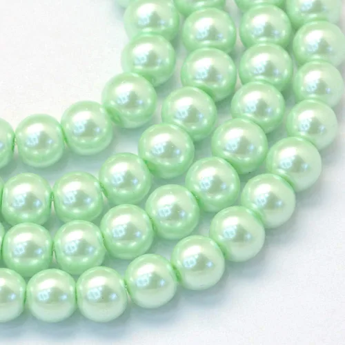 Vista 31 de KISSITTY 105 unids/hebra Burly Wood Satin Luster Glass Round Pearl Spacer Bead Loose Beads 0.315 in para bricolaje joyería artesanía 31.4