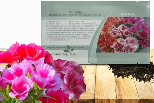 Vista 10 de Outsidepride 5000 semillas anuales Godetia Orange Glory Flower Seeds para plantar
