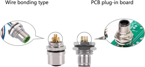 Vista 4 de Cable conector macho M12 de 5 pines, un cable de montaje trasero recto codificado impermeable enchufe de aviación macho sin blindaje Cable eléctrico