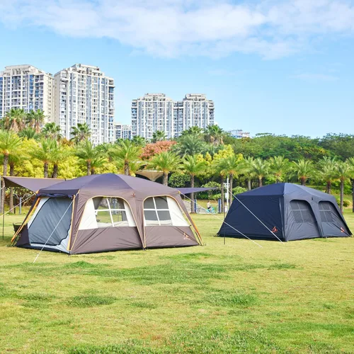 Vista 15 de KTT Extra Large Tent 6-12-14 Person,Family Cabin Tents,2 Rooms,3 Doors and 3 Windows with Mesh,Straight Wall,Waterproof,Double Layer,Big Tent for