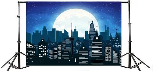 Vista 4 de Fondo de vinilo con temática de superhéroes de dibujos animados de súper