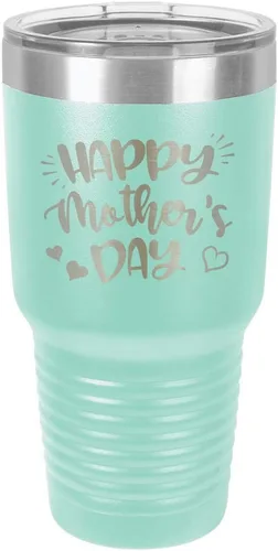 Vista 15 de Taza de viaje con texto en inglés "HAPPY MOTHERS DAY 30 oz Drink Tumbler with Straw " grabado con láser con divertidas citas " Compare con Yeti
