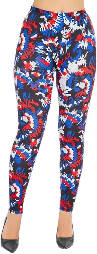 Vista 58 de sissycos - Leggings para mujer de los años 80 con estampado neón salpicado artístico, suaves como la seda y elásticas Splash abstracto