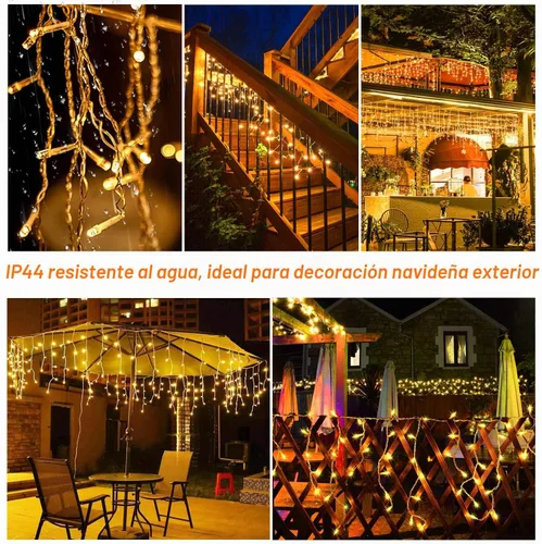 Vista 6 de Blingstar - Luces de carámbano, luces de Navidad al aire libre de 49.2 pies, 440 LED, luces colgantes extensibles, 8 modos, luces de carámbano