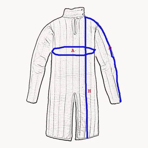 Vista 5 de GAMBESON CHAQUETA ACOLCHADA DE ALGODÓN SCA LARP VESTIDO GRESO ACOLCHADO