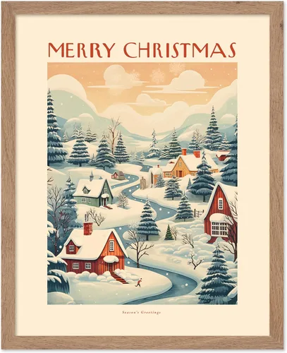 Vista 66 de Poster Master A Holly Jolly - Póster navideño, arte de invierno, diseño de pared moderno, regalo para hombres y mujeres, gran decoración para sala