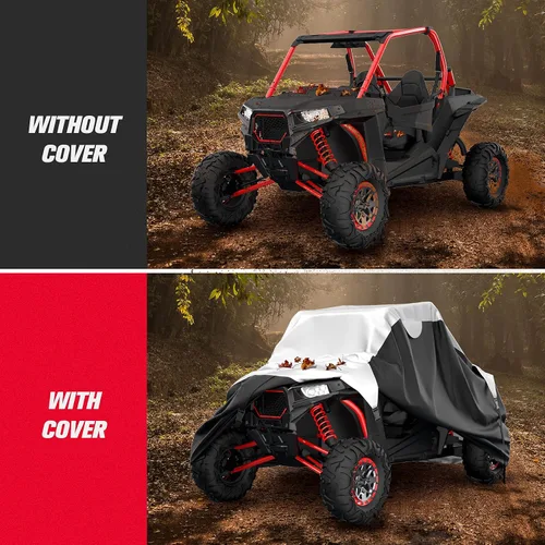 Vista 7 de KEMIMOTO Funda UTV de 2 plazas compatible con Polaris RZR Ranger General Can-Am Commander Maverick Defender Kawasaki Mule, impermeable, resistente
