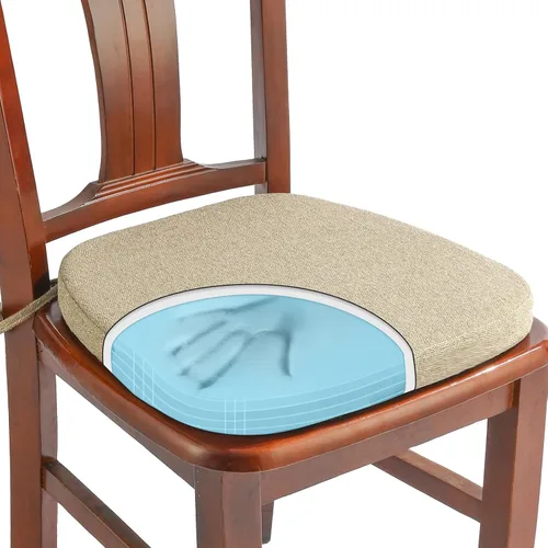 Vista 23 de SINOSSO 1 paquete de cojines de espuma viscoelástica para silla de comedor, tela tejida amigable de 16 pulgadas en forma de U, cómoda almohadilla