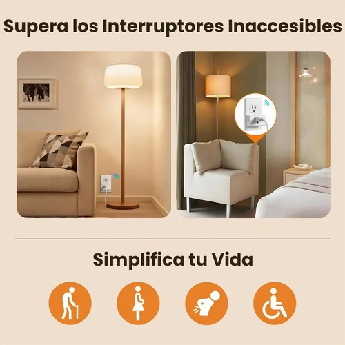 Vista 6 de SURAIELEC Toma de corriente con control remoto, interruptor de luz inalámbrico, 3 tomas + 1 control remoto, 15 amperios, rango de 100 pies, sin