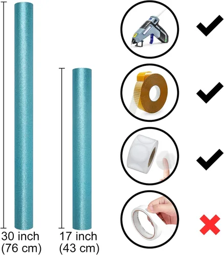Vista 7 de Homeral Rollo de papel de regalo con purpurina, 46.8 pies cuadrados, azul cielo brillante para Navidad, cumpleaños, bodas, baby shower, despedida