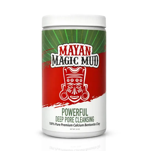 Vista 8 de Mayan Magic Mud Potente arcilla de bentonita de calcio para limpieza profunda de poros, 1 libra, mascarilla facial natural para hombres y mujeres