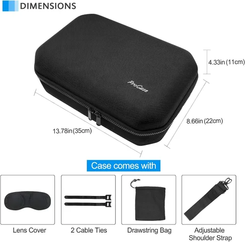 Vista 7 de ProCase Eva - Funda protectora para Oculus Quest 2, accesorios de controlador de Gamepad, bolsa de transporte dura a prueba de golpes, funda