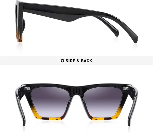 Vista 4 de OLIEYE Gafas de sol de ojo de gato cuadrado vintage mujeres moda pequeña cateye gafas de sol