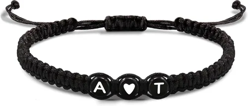 Vista 48 de Pulseras con iniciales para mujeres y hombres, regalos para novia, novio, pulseras de letras "I Love You", regalos para ella, él, mejor amigo