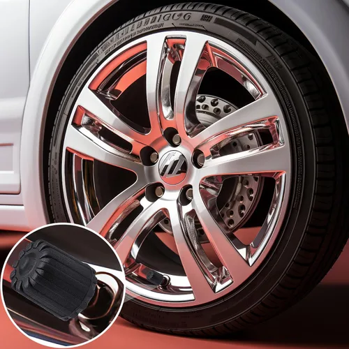Vista 65 de 10 piezas de tapas de válvula de neumático TPMS con vástago largo, tapas de válvula de rueda de plástico negro para TPMS TR20008, tapas de vástago