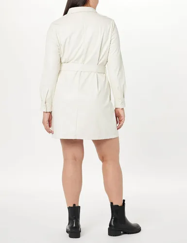 Vista 6 de The Drop Vestido camisero de cuero vegano Sam para mujer