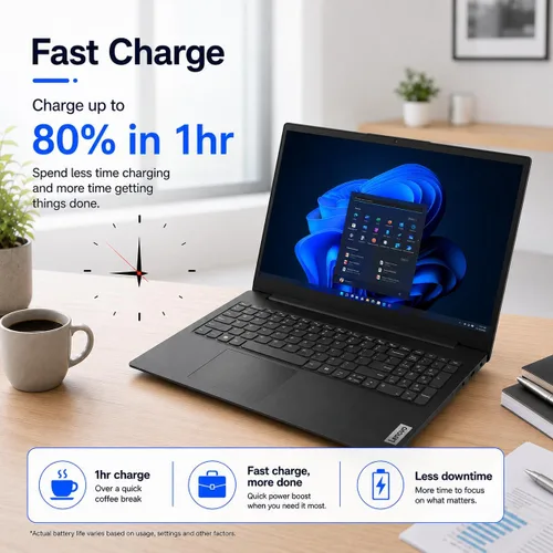 Vista 4 de Lenovo Laptop V15, AMD Ryzen 3 7320U, DDR5 de 16 GB, SSD de 256 GB