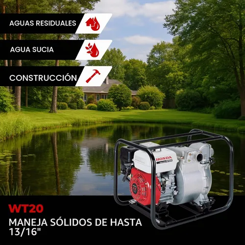 Vista 3 de Honda WT20 Bomba de basura de construcción a gas de 2 pulgadas (WT20XK4AC)
