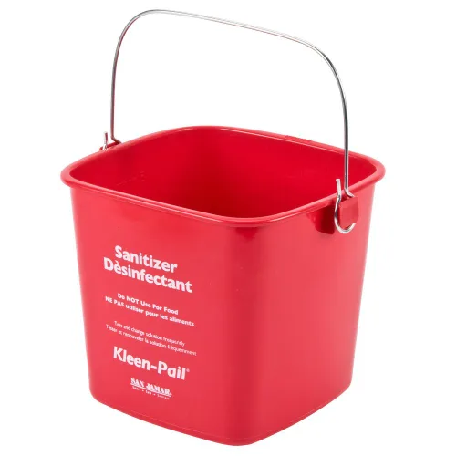 Vista 4 de San Jamar Kleen-Pail® - Cubo de limpieza de plástico, 3 cuartos de galón, color rojo
