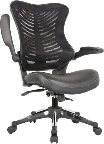Vista 4 de Sillas de Oficina para Visitantes de OfficeFactor con Brazos Abatibles – Cómodas de Malla, Contorno Ergonómico, Muebles Modernos Convertibles