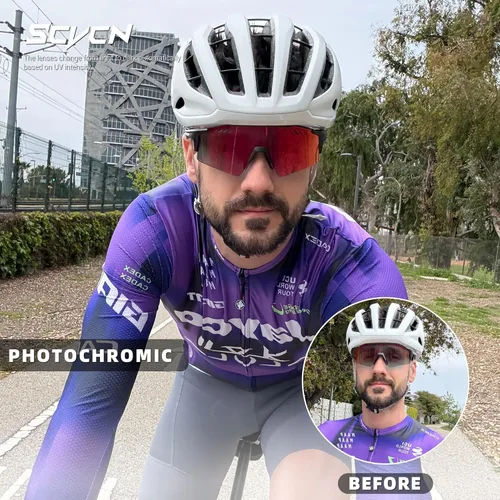 Vista 2 de SCVCN Photochromic Cycling Glasses UV400 Protection for Women Men Cycling Glasses TR90 Frame MTB Running Mountain Bike