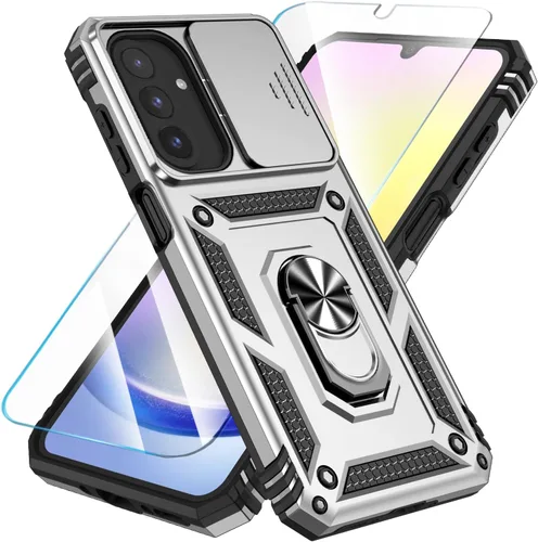 Vista 12 de SunStory Funda compatible con Samsung Galaxy A17 5G con protector de pantalla HD, cubierta de cámara deslizante y soporte de anillo giratorio, a