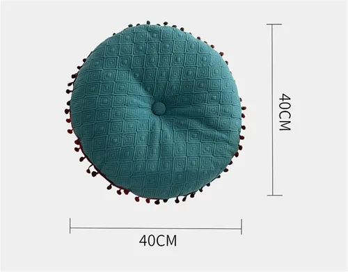 Vista 6 de Cojín redondo de bola redonda Almohada de sofá Cojín de piso (azul, 15.7in40cm)