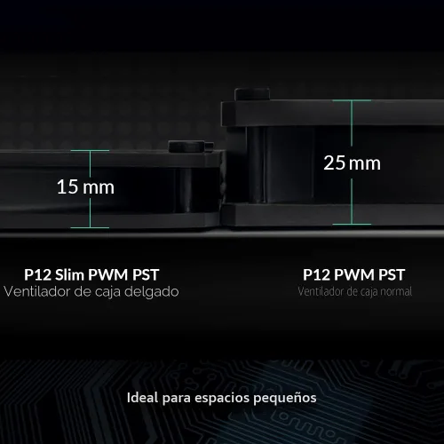 Vista 2 de ARCTIC P12 Slim PWM PST (paquete de 3) - Ventiladores de PC, ventilador de carcasa de 4.724 in con tecnología PWM Sharing (PST), optimizado