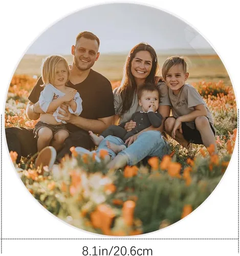 Vista 3 de Plato de cena personalizado de cerámica con foto personalizada con imagen, texto, logotipo, regalos del día de la madre para mamá, regalos