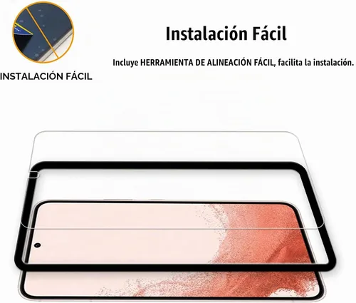 Vista 2 de Marco de fácil alineación diseñado para Samsung Galaxy S21 5G Protector de pantalla de vidrio templado 2 paquetes Película protectora de lente