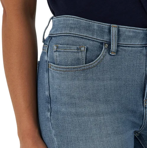 Vista 4 de Lee Pantalones de mezclilla Petite Ultra Lux de tiro medio y pierna recta para mujer