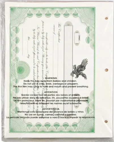 Vista 5 de Exhibitindexes Certificado de acciones corporativas: fabricado en los Estados Unidos
