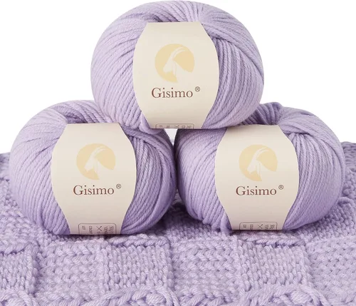Vista 14 de 100% lana merino para tejer y ganchillo, hilo lujoso y suave de 6 cabos para tejer y crochet a mano, 1.76 oz/50 g, 127 yardas/116 metros