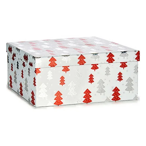 Vista 2 de Caja De Regalo Krist+ Blanco Rojo Plateado Plata Navidad Árbol de Navidad 28,5 x 17 x 37,5 cm