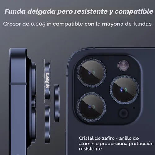 Vista 6 de Jeluse Protector de lente de cámara para iPhone 17 Pro Max/17 Pro/16 Pro Max/16 Pro/15 Pro Max/15 Pro/14 Pro Max/14 Pro, kit de alineación