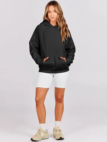 Vista 8 de ANRABESS - Sudaderas con capucha para mujer, sobre talla, de vellón de manga larga, modelo de 2024, para otoño