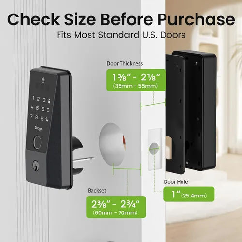 Vista 9 de GHome Smart Cerradura de vena de palma, cerrojo sin llave WiFi 6 en 1