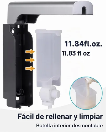 Vista 8 de AIKE Dispensador de champú y acondicionador de ducha de 3 cámaras para baño Plata