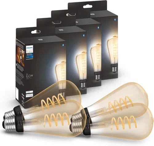 Vista 11 de Philips Hue - Bombilla LED inteligente vintage Edison de filamento regulable White Ambiance ST19, 7W, blanco - Paquete de 1 - E26 - Control