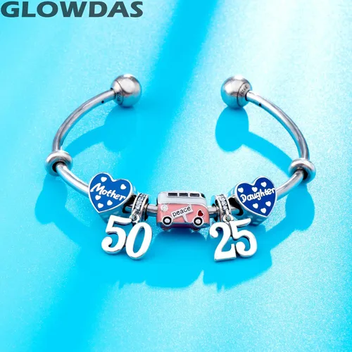 Vista 4 de GLOWDAS Abalorios de cumpleaños de 10 a 25 28 30 31 33 35 36 40 45 50 55 60 65 70 75 80, abalorios de plata de ley 925 para pulseracollar