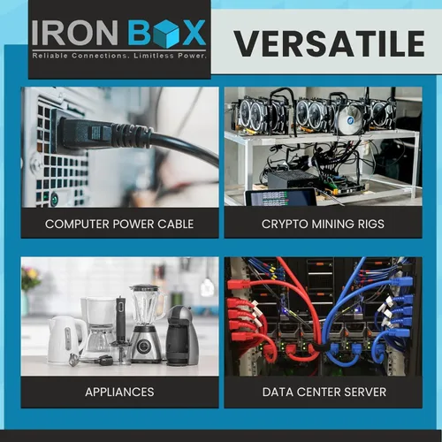 Vista 8 de IronBox Electric - Cable de alimentación de enchufe IEC C20 a L6-20R resistente - Chaqueta de 12 AWG - Clasificado para 20 amperios y 250 V - Cable