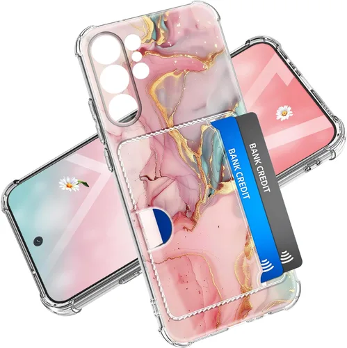Vista 31 de Funda para Samsung Galaxy S23 FE con protector de pantalla, suave, a prueba de golpes, transparente, floral, funda protectora para mujer, diseño