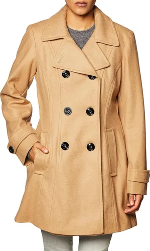 Vista 3 de Anne Klein - abrigo clásico de hilera doble de botones para mujer