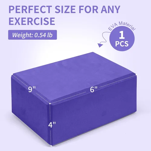 Vista 2 de EVA Foam Blocks for Pilates Workout, Stretching, Meditation - Yoga Block for Flexibility, Balance, Spine Strength, Non-slip and Lightweight Exercise