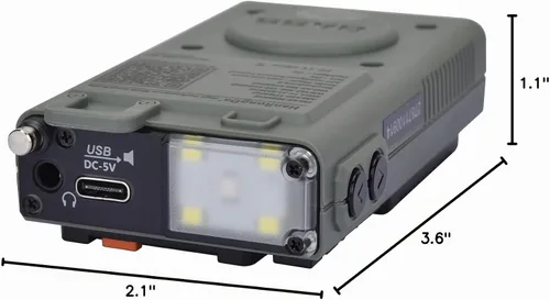 Vista 9 de Radio, control de aplicación Bluetooth altavoz compatible con tarjeta microSD, receptor AM/FM/VHF/onda corta/WB con alertas NOAA y antena de cable